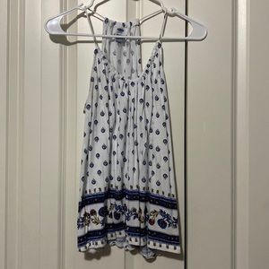 Old navy small worn once tank top. Blue maroon white and yellow